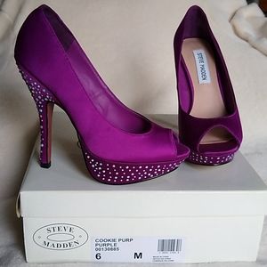 👠Steve Madden Purple Open Toe Heels